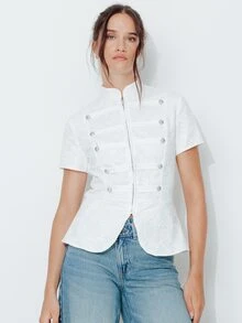 Pimkie Edition Women's Solid Color Casual Versatile Everyday Top - White - View 3