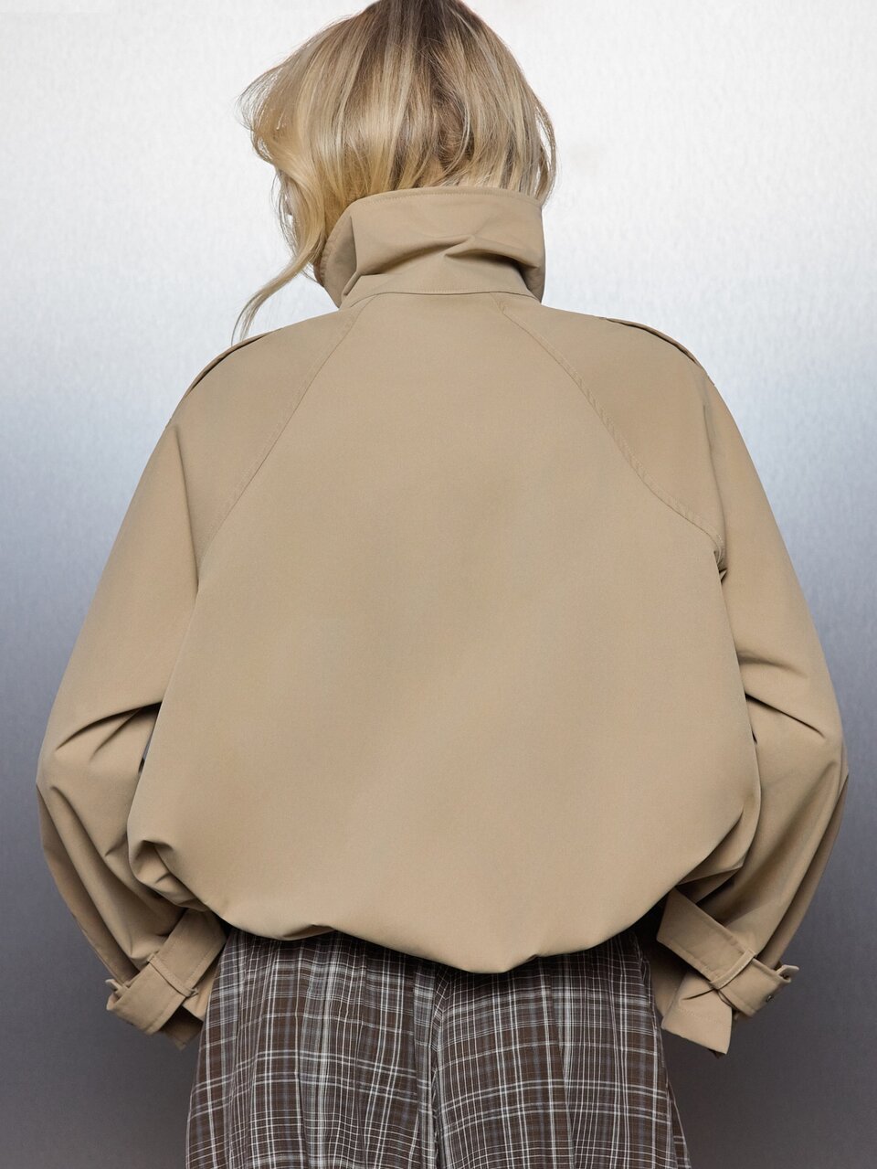 MISSGUIDED Oversized Double-Breasted Military Jacket With Stand Collar