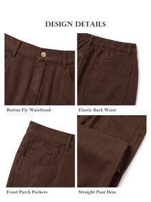 ELLERISSA Plus Size Brown High Waist Mom Jeans - Brown - View 7