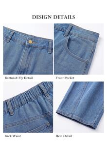 ELLERISSA Plus Size Medium Wash High Waist Slim Barrel Leg Jeans - Medium Wash - View 7
