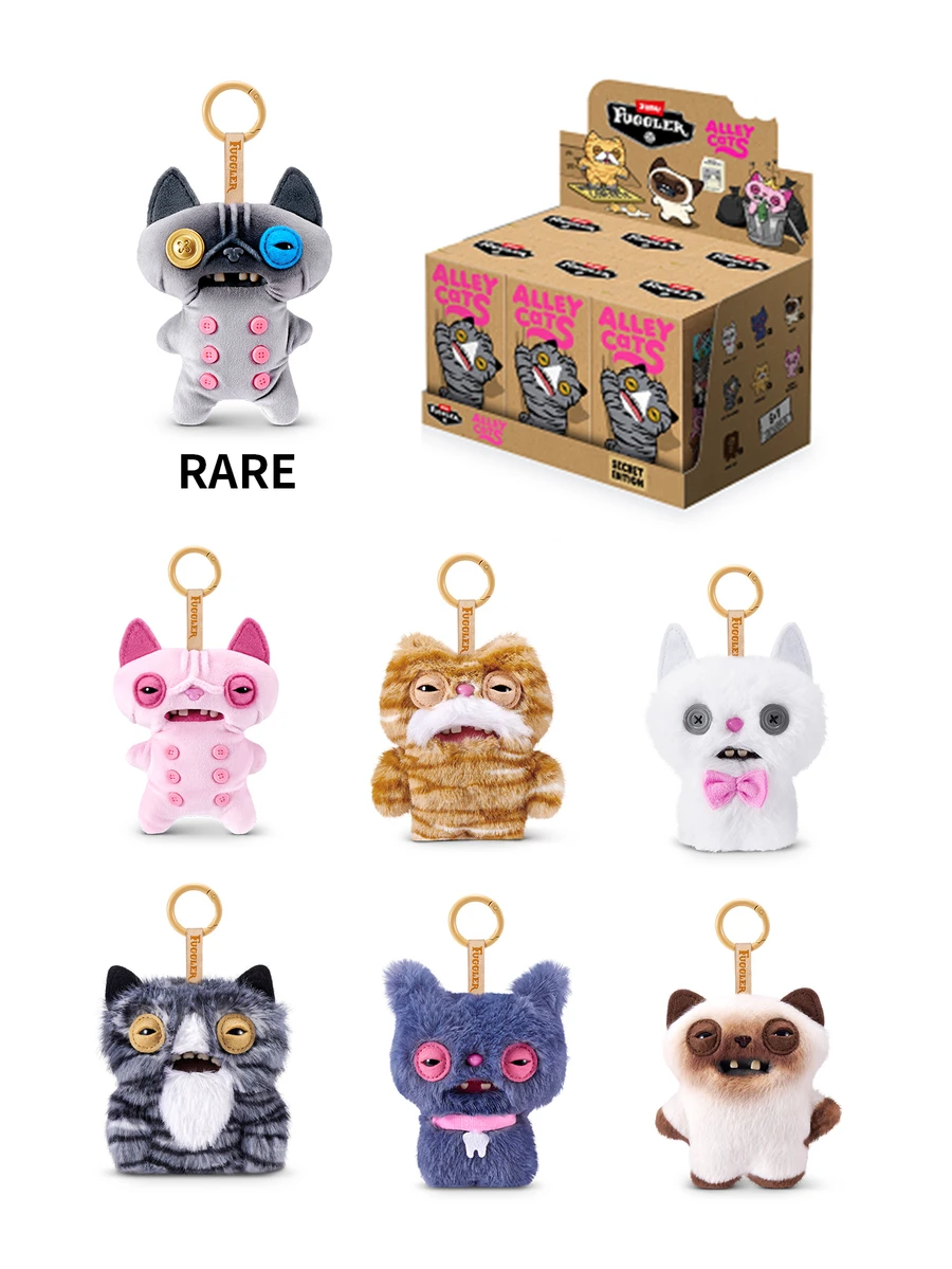 ZURU Fuggler Alley Cat-Series 1 (6 Pack) Plush Keychains 5-Inch Blind Box Collectible - Whole Set (6 Pack) - View 1