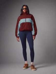 MISSGUIDED Color Block Full Zip Track Jacket With Mock Neck And Elasticated Cuffs Perfect For Fall Layering And Casual Outings - Burgundy - View 3