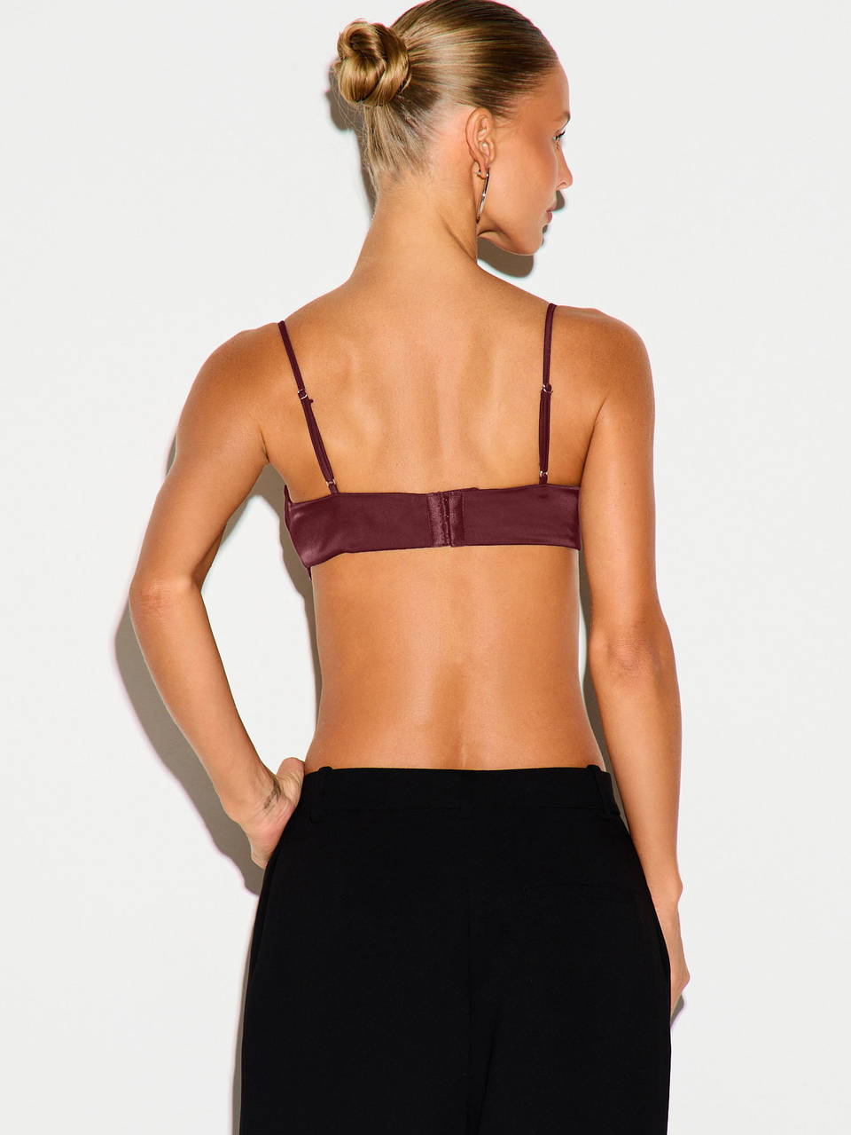 KIZN Satin Balconette Bralette With Underwire And Adjustable Straps