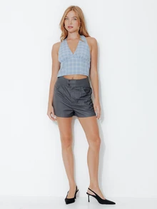 Pimkie Edition Women's Plaid Casual Versatile Daily Wear Shirt - Blue - View 4