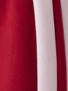 Pimkie Edition Women's Casual Striped Colorblock Drawstring Waist Sweatpants - Burgundy - View 3