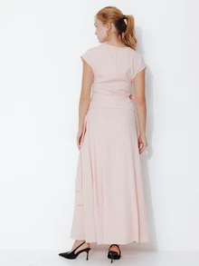 Pimkie Edition Women's Solid Color Waist Knot Top And Skirt Casual Set - Pink - View 2