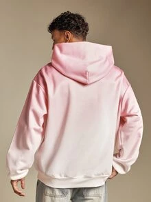 SUMWON Oversized Light Pink Pullover Hoodie With Bold Chest Embroidery Logo And Drawstring Hood For Autumn Winter - Multicolor - View 2