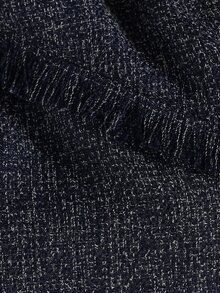 KSTM Atasan panjang tweed dengan detail rumbai di satu bahu, hem asimetris, dan detail lipatan, sempurna untuk acara malam hari. - Biru - View 6