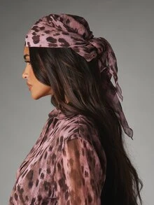 MISSGUIDED Leopard Print Satin Co-Ord Set With Plunge Neck Tie Front Blouse And Ruched Mini Skirt With Bell Sleeves Party - Multicolor - View 6