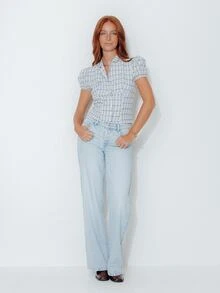 Pimkie Edition Women's Korean Style Versatile Plaid Button-Up Shirt Fashion - Multicolor - View 4
