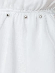 Pimkie Edition Women's Fashion Sexy Rivet Lace-Up Camisole Tank Top - White - View 4