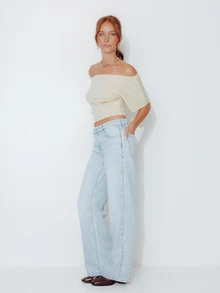 Pimkie Edition Summer Casual Solid Color Off Shoulder Cropped Top - Light Yellow - View 5