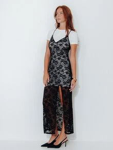 Pimkie Edition Women's French Sexy Fashion Front Slit Dress - Black and White - View 5