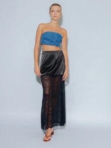 Pimkie Edition Women's Denim Top, Bandeau, Strapless, Slim Fit, Summer Outfit - Blue - View 4