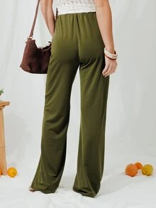 Pimkie Edition Women's Trousers, Mid Rise, Regular Fit, Casual Everyday Wear - Army Green - View 2
