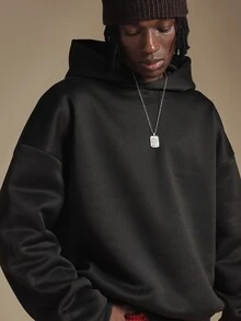 SUMWON Symwon International Oversized Black Hoodie With Large Back Graphic Crown Print Fall Winter Streetwear Essential - Black - View 5