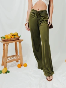 Pimkie Edition Women's Trousers, Mid Rise, Regular Fit, Casual Everyday Wear - Army Green - View 1