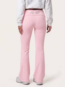 MISSGUIDED TEEN SM1-087 - SEQUIN WING ROLL OVER PANT - Pink - View 1