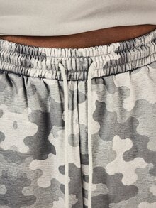 SUMWON Wide Leg Grey Camo Sweatpants With Pink Script Logo Leg Print Elastic Waist Casual Streetwear Trousers Fall Winter - Multicolor - View 6