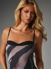 MISSGUIDED Zebra Print Satin Midi Dress With Sweetheart Neckline Spaghetti Straps Bodycon Silhouette Evening Party Holiday - Multicolor - View 2