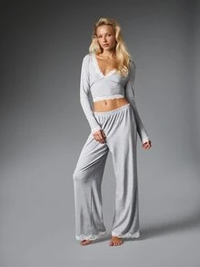 MISSGUIDED أطقم منزلية نسائية - رمادي - مشاهدة 1