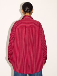 FASHION SZN PLUS SIZE Plus Size STRIPED SHIRT - Burgundy - View 2