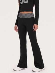 MISSGUIDED TEEN SM1-07 - POLKA DOT ROLL OVER TROUSER - Black - View 4