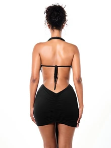 SUMWON WOMEN Women Mini Dresses - Black - View 2