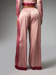 BABYPHAT SATIN PULL ON PANTS W LACE TRIM - Baby Pink - View 2
