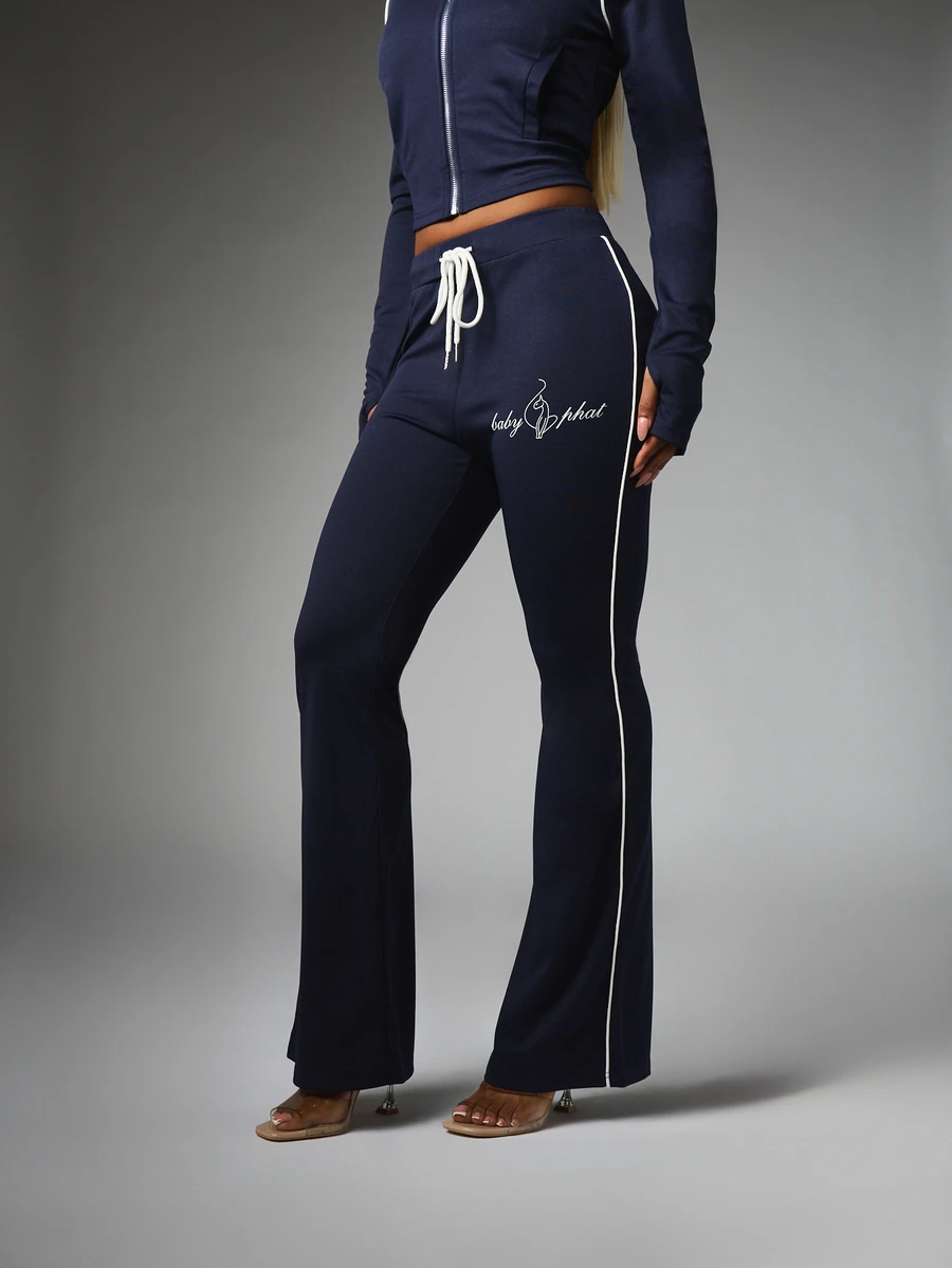 BABYPHAT Women's Drawstring Waist Letter Pattern Casual Daily Sweatpants - Royal Blue - View 1