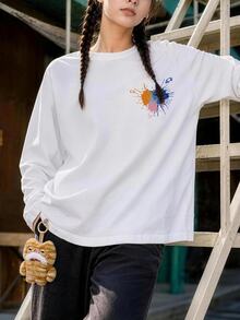 Fuggler | Fanslatte Back Graphic Women's T-Shirt Long Sleeve White - White - View 2