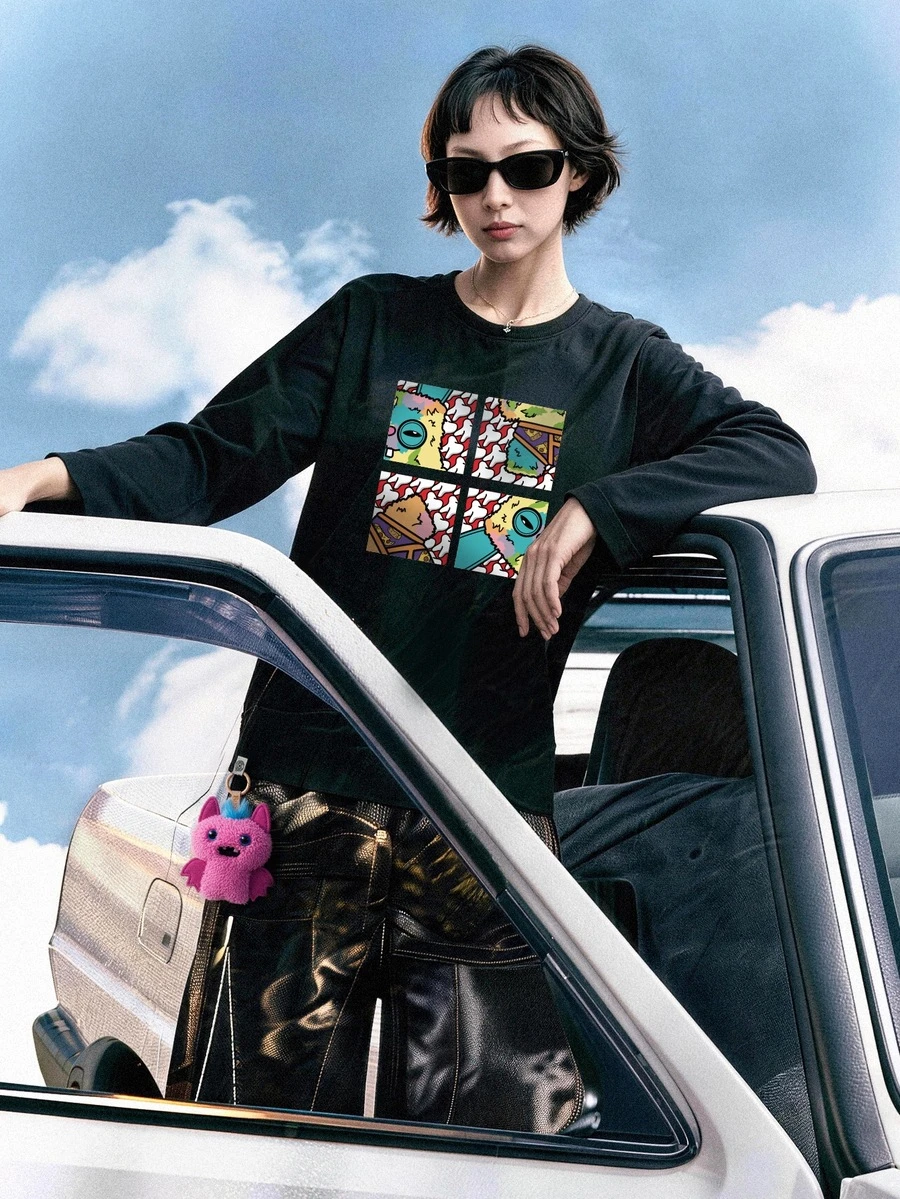 Fuggler | Fanslatte Front Graphic Women's T-Shirt Long Sleeve Black - Black - View 1