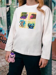 Fuggler | Fanslatte Character Graphic Tween Girls T-Shirt Round Neck White - White - View 4