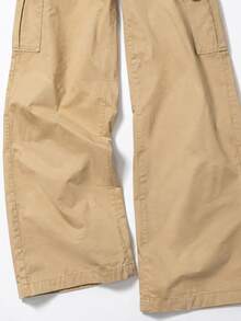 Zerodot Women Khaki Short Sleeve With Drawstring Waist Wide Leg Cargo Jumpsuit Formal Office Spring Fall - Mustard Yellow - View 8