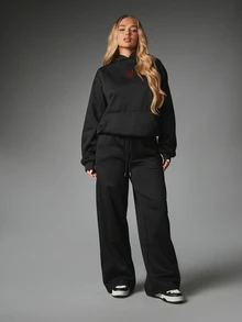 Missguided x Playboy Sudadera con capucha oversize con logo de conejo de strass, letras en la espalda y bolsillo central, otoño invierno Halloween - Negro - Ver 3