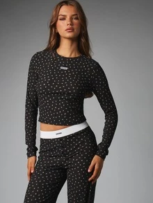 MISSGUIDED Set Pakaian Santai Wanita Lengan Panjang Motif Bunga - MultiWarna - View 4