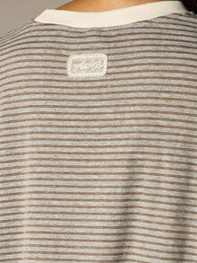 AiiRZ Oversized Striped Co-Ord Set Relaxed Boxy Crew Neck Short Sleeve Top And Flared Wide Leg Casual Trousers Matching Two Pieces Loungewear Outfit - Multicolor - View 4