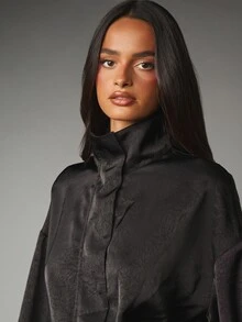 MISSGUIDED جمبسوت نسائية - الأسود - مشاهدة 5