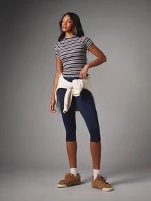 MISSGUIDED New Season Essentials Striped Slim Fit Tee With Crew Neck And Raglan Short Sleeves Logo Print - Grey - View 5