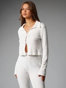 MISSGUIDED أطقم منزلية نسائية - أبيض - مشاهدة 4