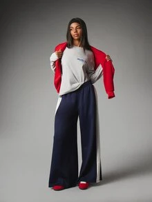 MISSGUIDED Six Athleisure Oversized Crew Neck Short Sleeve Graphic Chest Print T-Shirt Casual Everyday Relaxed Fit Tee - Multicolor - View 3