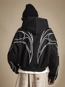 SUMWON Men Zip-Up Hoodies - Black - View 2