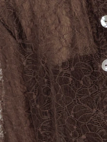 Pimkie Edition Sexy Lace Tube Top And Cropped Button-Up Long Sleeve Cardigan Set - Brown - View 6