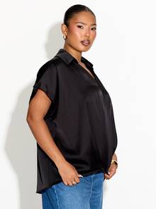 FASHION SZN PLUS SIZE WRAP FRONT BLOUSE - Apricot - View 5