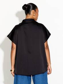 FASHION SZN PLUS SIZE WRAP FRONT BLOUSE - Apricot - View 2