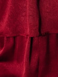 Pimkie Edition Set Pakaian Tidur Rumahan Kasual Sehari-hari untuk Wanita: Atasan Camisole dan Celana Pendek Warna Polos - Burgundy - View 4