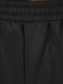 PLAYBOY X SUMWON Wide Leg Sweatpants With Bunny Logo Leg Print Side Pockets Drawstring Waist Casual Relaxed Fit Fleece Joggers - Black - View 5