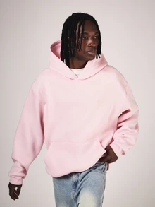 SUMWON Oversized Pullover Hoodie With Embroidered Logo Back Print Long Sleeve Casual Streetwear Spring Essential - Pink - View 2