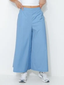 Pimkie Edition Women's Solid Color Casual Loose Fit Versatile Long Pants - Blue - View 1