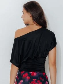 Pimkie Edition Women's Simple Versatile Pleated Top For Vacation - Black - View 2